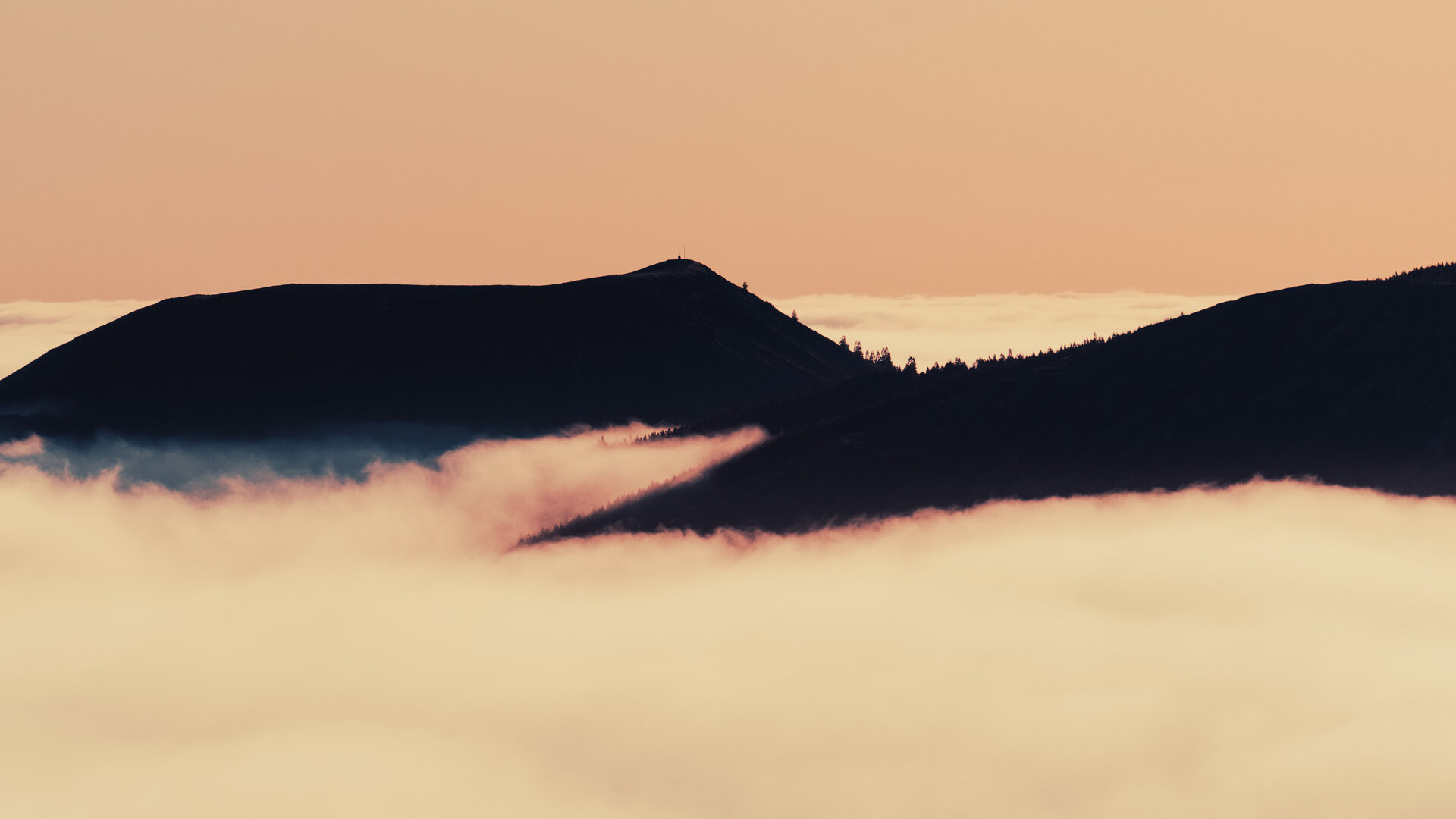 hills in clouds