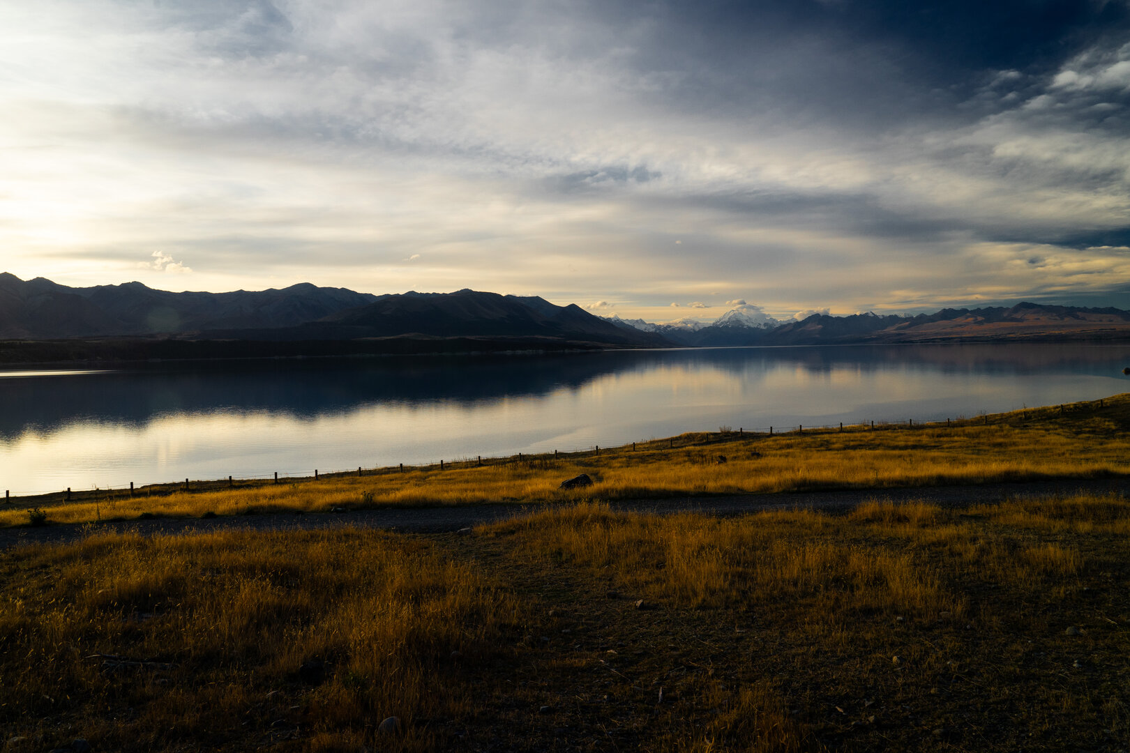 lake under mountains